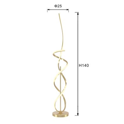 ONLI - LED Grīdas stāvlampa TWIST LED/31W/230V 4000K zelta