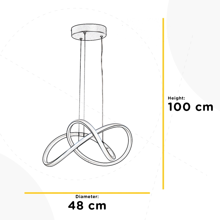 ONLI - LED Lustra ar auklu DAFNE LED/30W/230W 4000K melna