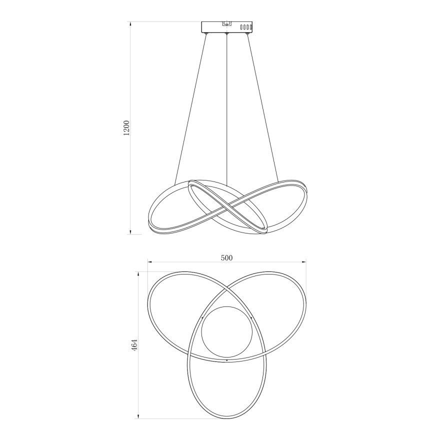 ONLI - LED Lustra ar auklu DAFNE LED/30W/230W 4000K melna