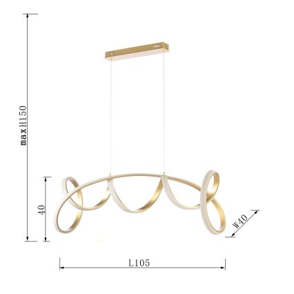 ONLI - LED Lustra ar auklu KIRA LED/60W/230V 4000K zelta