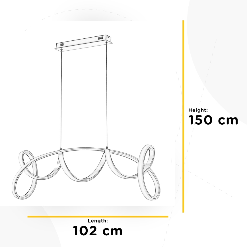 ONLI - LED Lustra ar auklu KIRA LED/60W/230V 4000K zelta