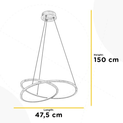 ONLI - LED Lustra ar auklu LIBERTY LED/30W/230V 4000K zelta
