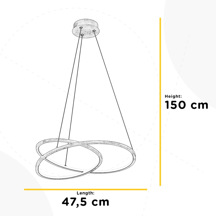 ONLI - LED Lustra ar auklu LIBERTY LED/30W/230V 4000K zelta