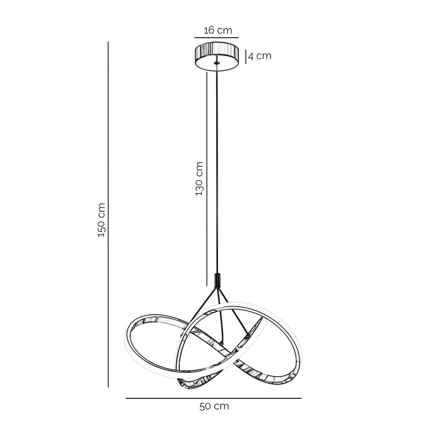 ONLI - LED Lustra ar auklu LOOP LED/40W/230V 4000K spīdīgi hromēts