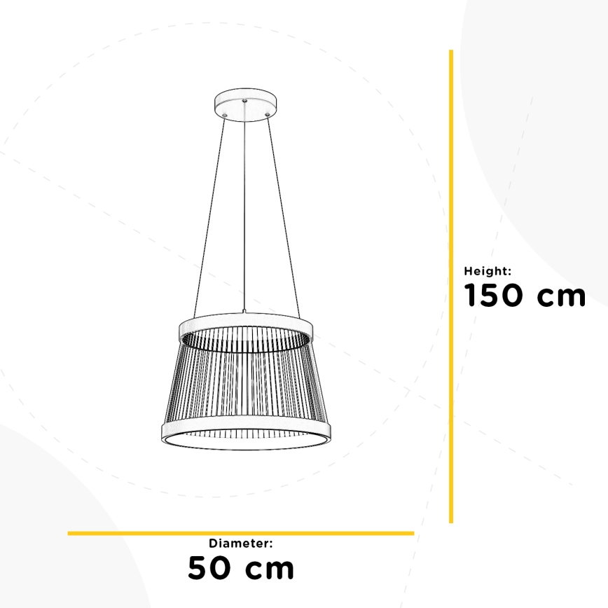 ONLI - LED Lustra ar auklu MATE LED/40W/230V 4000K melna
