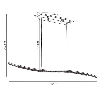 ONLI - LED Lustra ar auklu ONDA LED/30W/230V 4000K melna