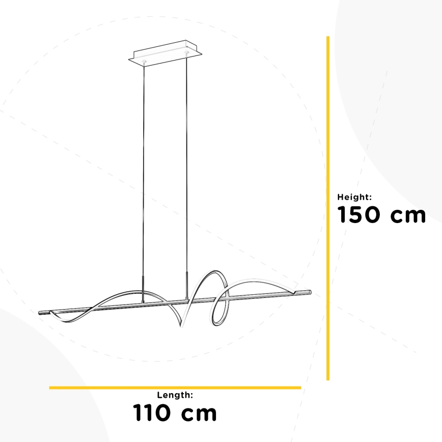 ONLI - LED Lustra ar auklu TWIST LED/30W/230V 4000K melna