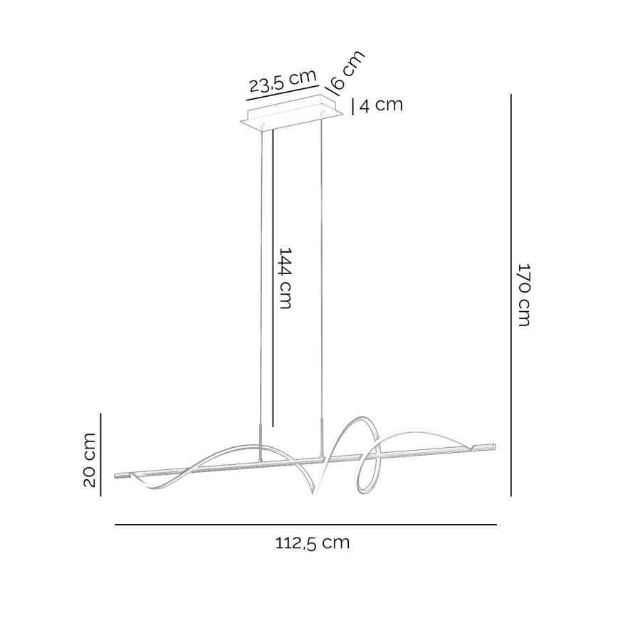 ONLI - LED Lustra ar auklu TWIST LED/30W/230V 4000K melna