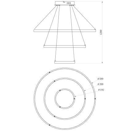 ONLI - LED lustra uz kabeļa NOELIA LED/40W/230V zelta
