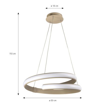 ONLI - LED lustra uz troses MATISSE LED/40W/230V bēša