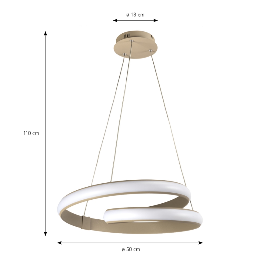 ONLI - LED lustra uz troses MATISSE LED/40W/230V bēša