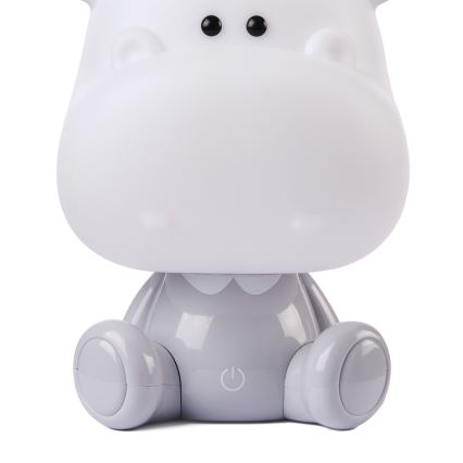 ONLI - LED regulējama bērnu naktslampiņa PUPPIES LED/3W/230V 25 cm nīlzirgs/pelēks