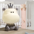ONLI - LED regulējama bērnu naktslampiņa PUPPIES LED/3W/230V 25 cm nīlzirgs/pelēks