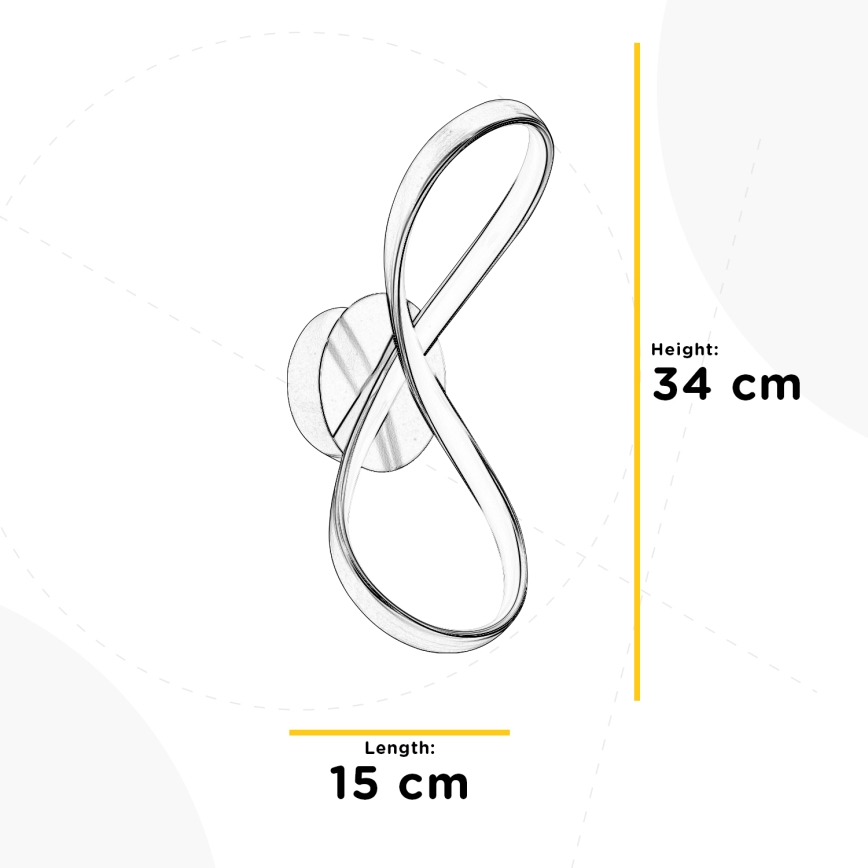 ONLI - LED Sienas lampa INFINITY LED/15W/230V 4500K matēts hroms