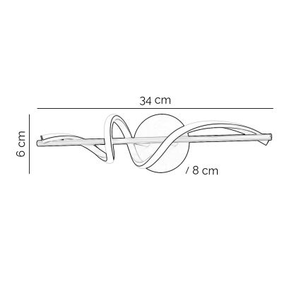 ONLI - LED Sienas lampa TWIST LED/25W/230V 4000K melna