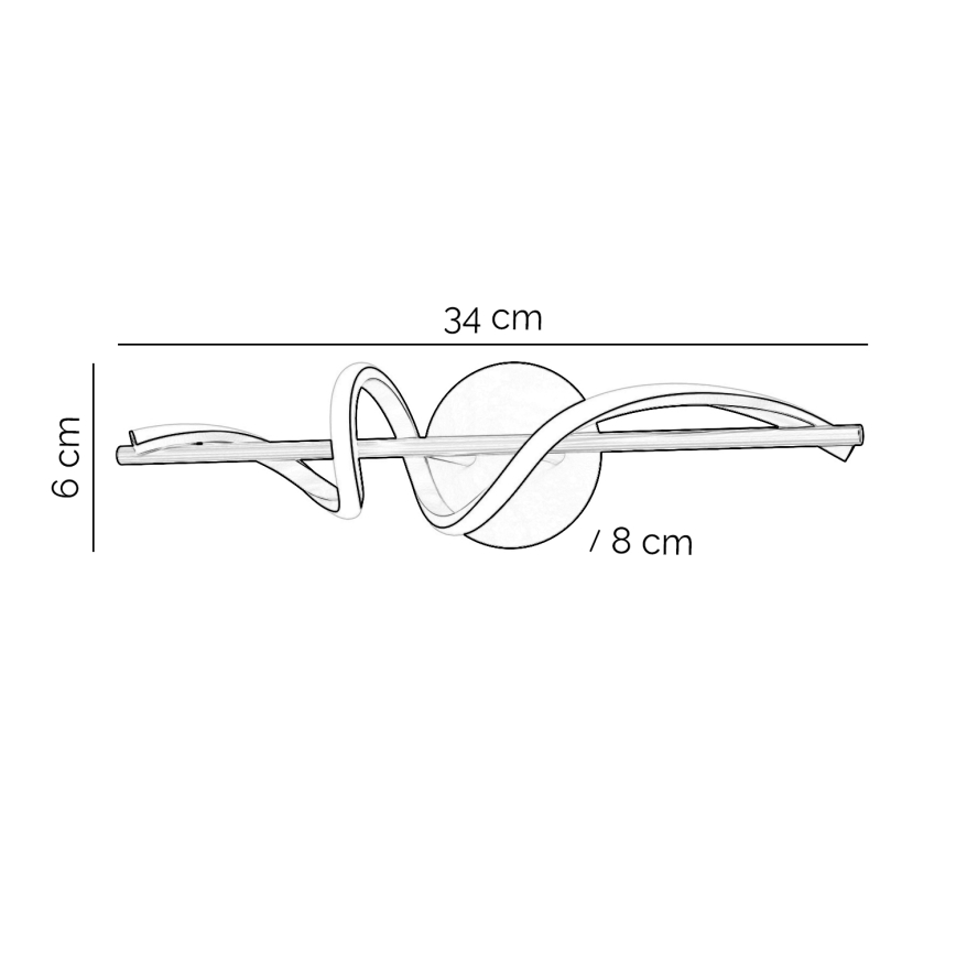 ONLI - LED Sienas lampa TWIST LED/25W/230V 4000K melna
