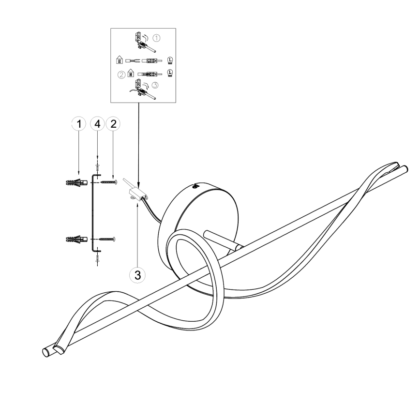 ONLI - LED Sienas lampa TWIST LED/25W/230V 4000K melna