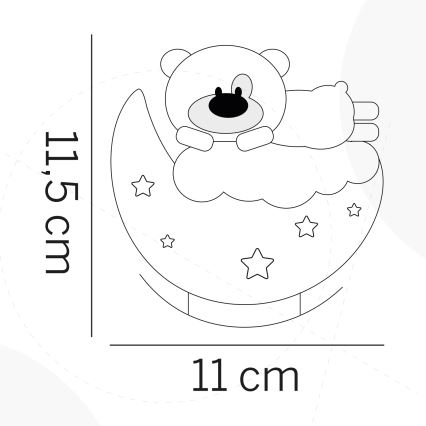 ONLI - LED Uzlādējama bērnu naktslampa NUVOLINA LED/2,5W/5V 300 mAh lācis/zils