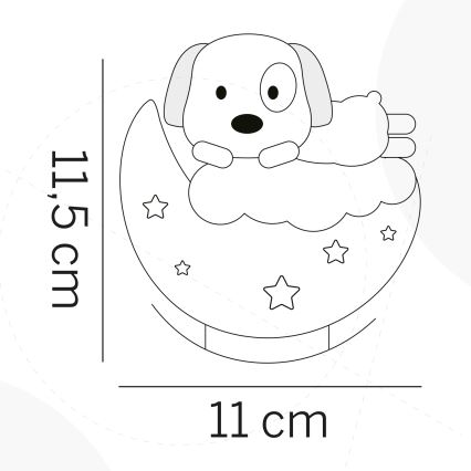 ONLI - LED uzlādējamā bērnu nakts gaismiņa NUVOLINA LED/2,5W/5V 300 mAh suns/rozā