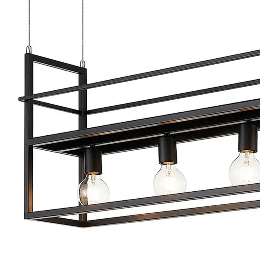 ONLI - Lustra ar auklu ar plauktu JEFFER 4xE27/22W/230V melna