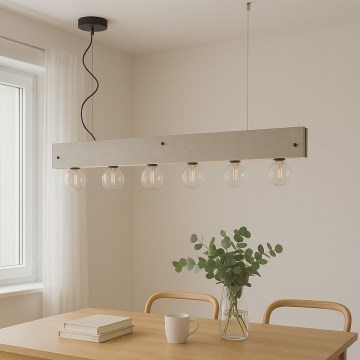 ONLI - Lustra ar auklu ARGO 6xE27/22W/230V pelēka