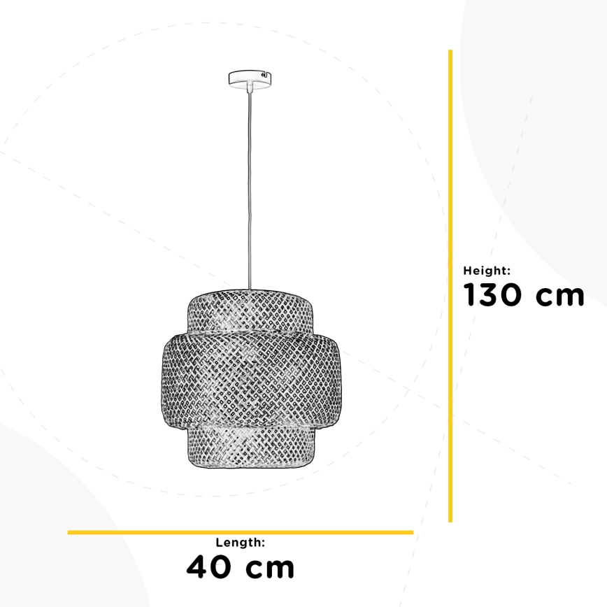 ONLI - Lustra ar auklu BAMBOO 1xE27/22W/230V bambusa