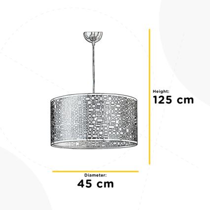 ONLI - Lustra ar auklu BRUCE 1xE27/15W/230V d. 45 cm matēts hroms