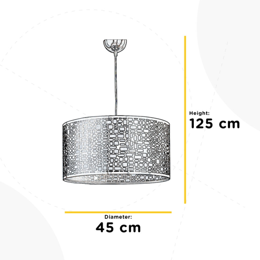 ONLI - Lustra ar auklu BRUCE 1xE27/15W/230V d. 45 cm matēts hroms