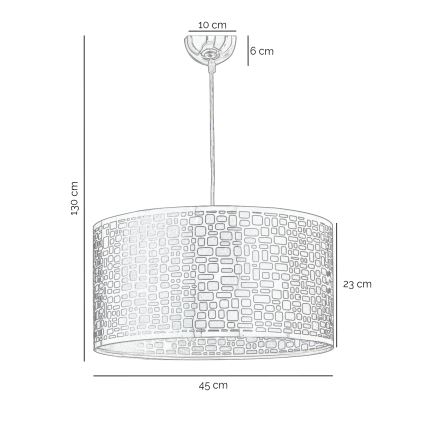 ONLI - Lustra ar auklu BRUCE 1xE27/15W/230V d. 45 cm matēts hroms