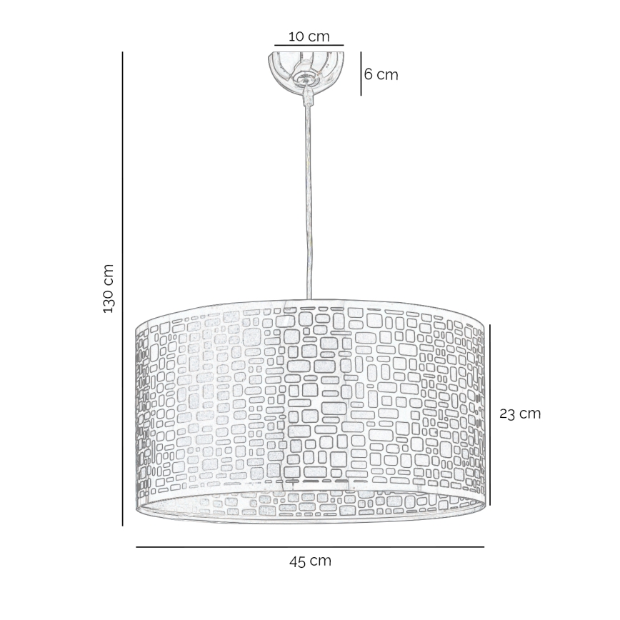 ONLI - Lustra ar auklu BRUCE 1xE27/15W/230V d. 45 cm matēts hroms