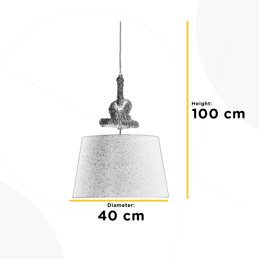 ONLI - Lustra ar auklu CORDA 1xE27/22W/230V bēša