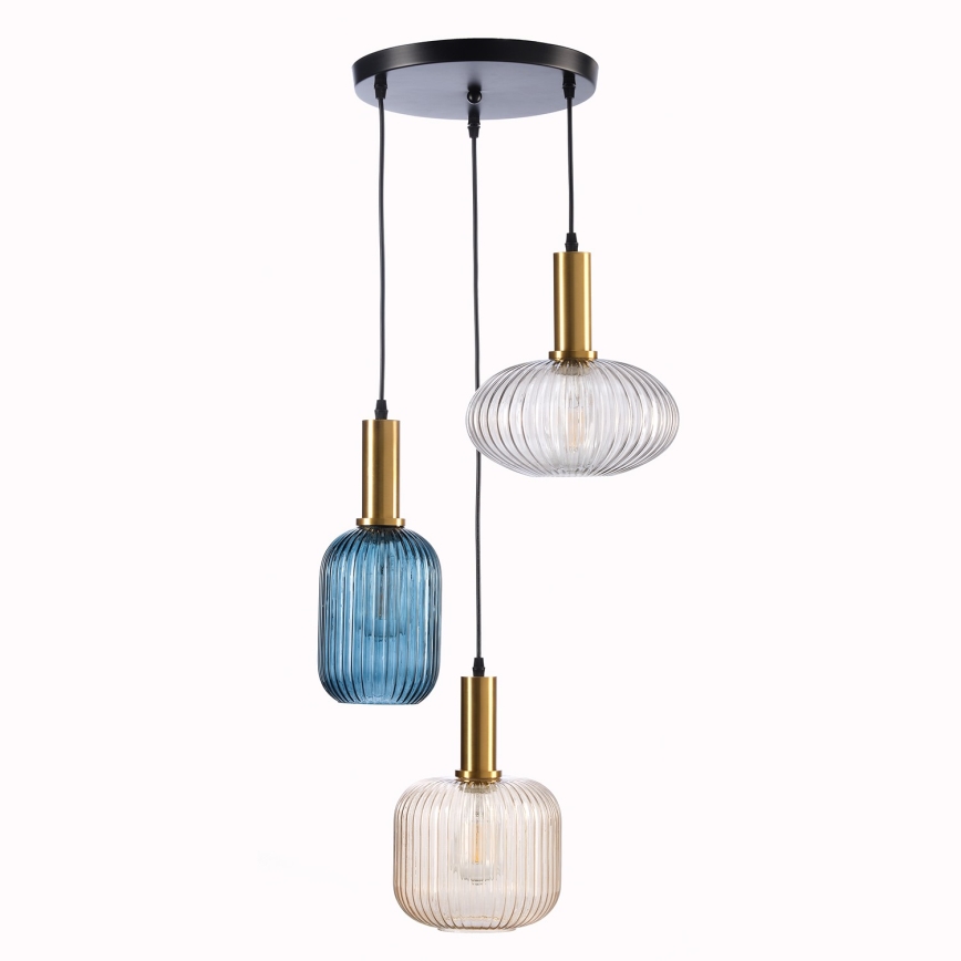 ONLI - Lustra ar auklu DOROTY 1xE27/22W/230V zila/zelta