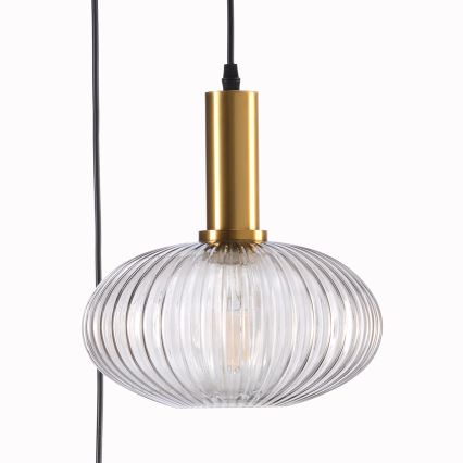 ONLI - Lustra ar auklu DOROTY 1xE27/22W/230V zila/zelta