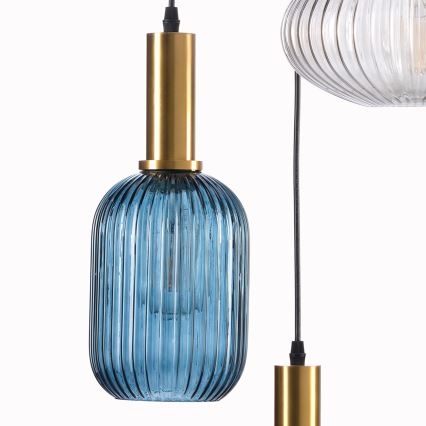ONLI - Lustra ar auklu DOROTY 1xE27/22W/230V zila/zelta