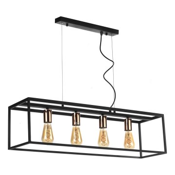 ONLI - Lustra ar auklu FLOKI 4xE27/15W/230V melna/varš