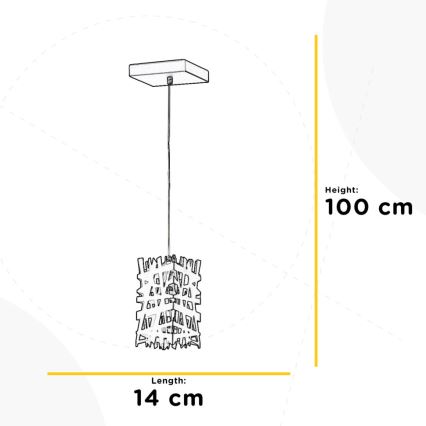 ONLI - Lustra ar auklu FORESTA 1xE27/15W/230V melna