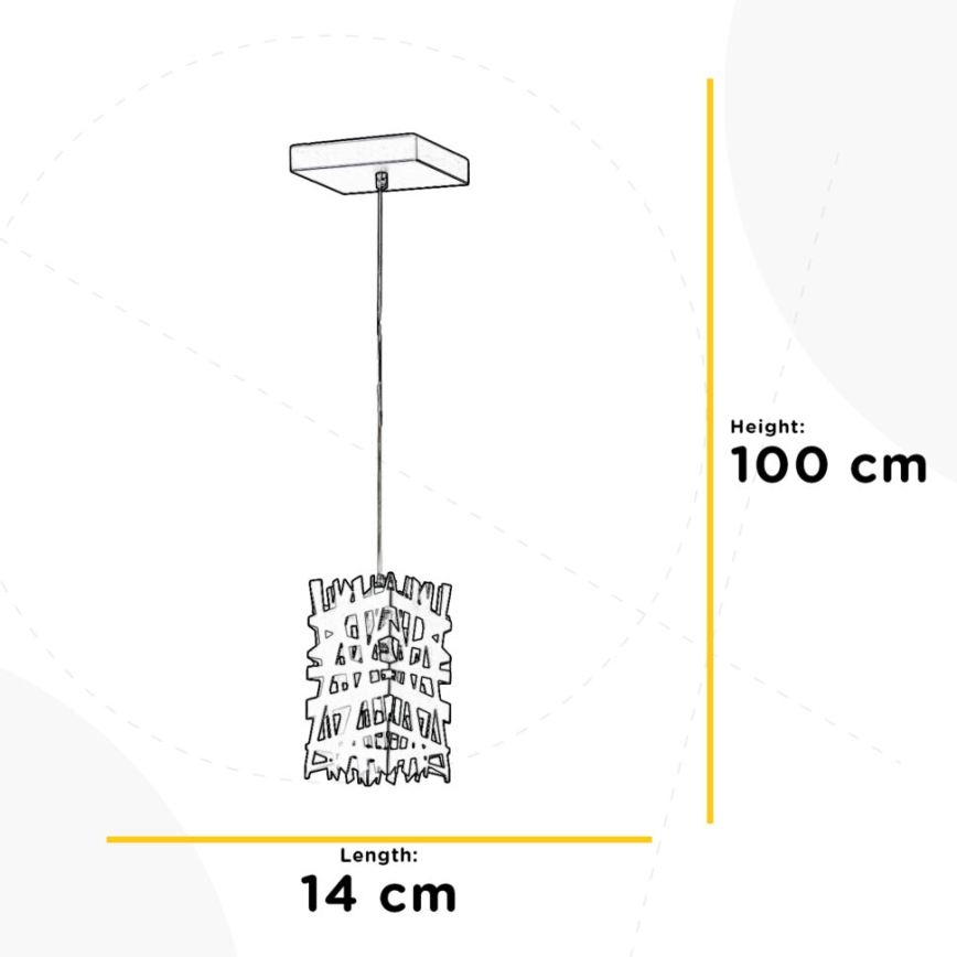 ONLI - Lustra ar auklu FORESTA 1xE27/15W/230V melna