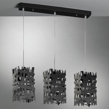 ONLI - Lustra ar auklu FORESTA 3xE27/15W/230V melna