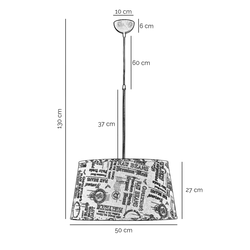 ONLI - Lustra ar auklu MAIDA 1xE27/15W/230V d. 50 cm brūna