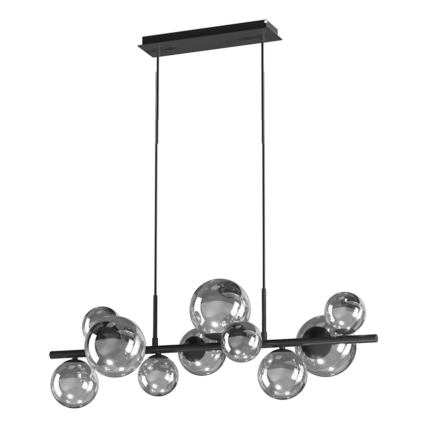 ONLI - Lustra ar auklu PALOMA 10xG9/10W/230V melna/dūmakains