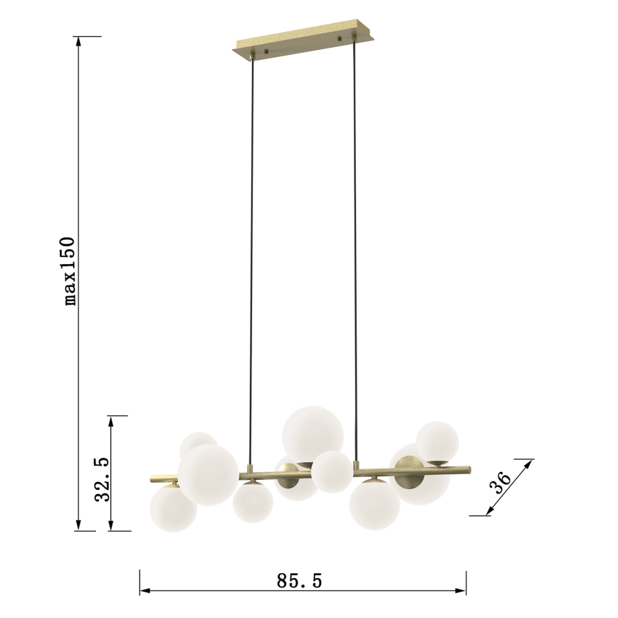ONLI - Lustra ar auklu PALOMA 10xG9/10W/230V zelta