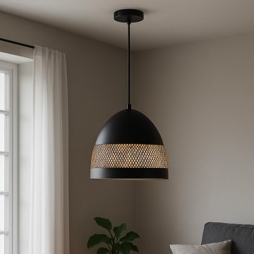 ONLI - Lustra ar auklu POLLY 1xE27/22W/230V melna