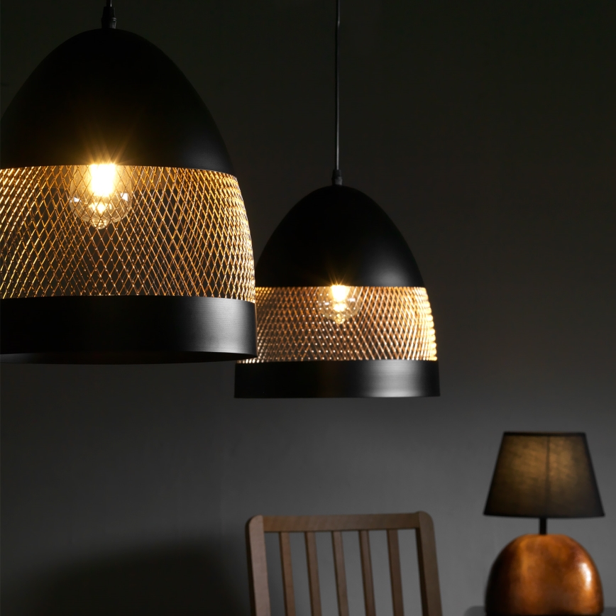 ONLI - Lustra ar auklu POLLY 1xE27/22W/230V melna