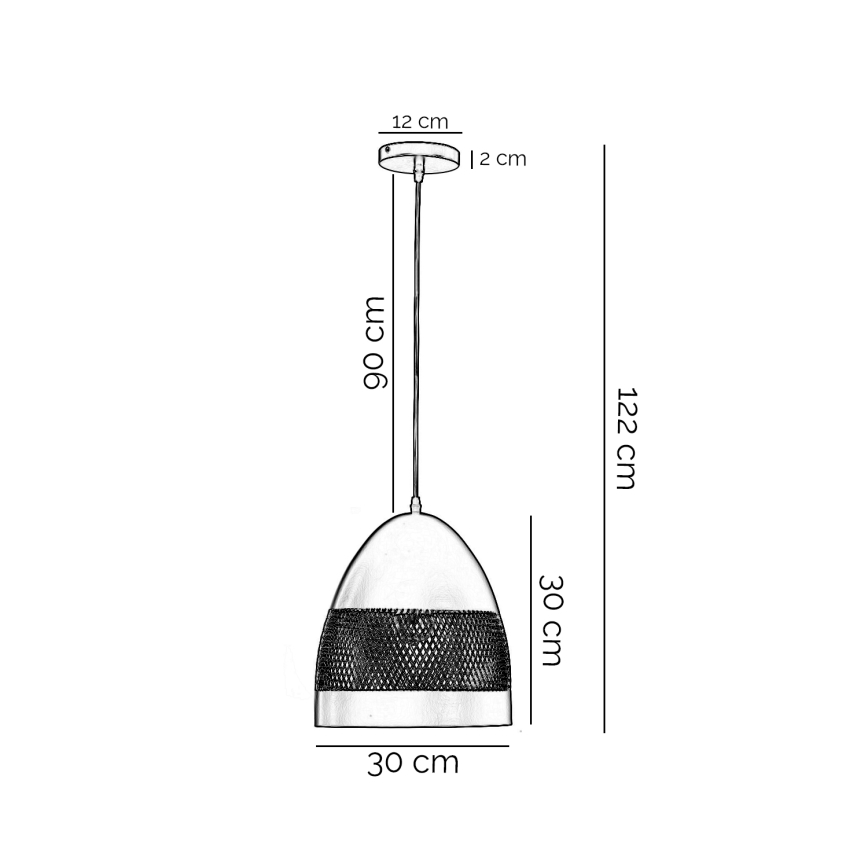 ONLI - Lustra ar auklu POLLY 1xE27/22W/230V melna