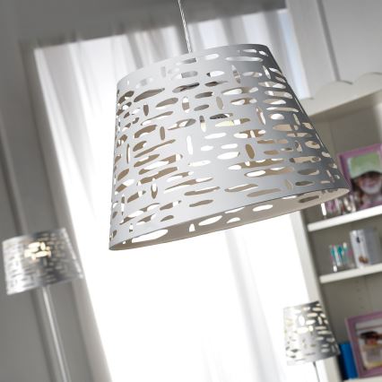 ONLI - Lustra ar auklu RICKY 1xE27/15W/230V d. 40 cm balta
