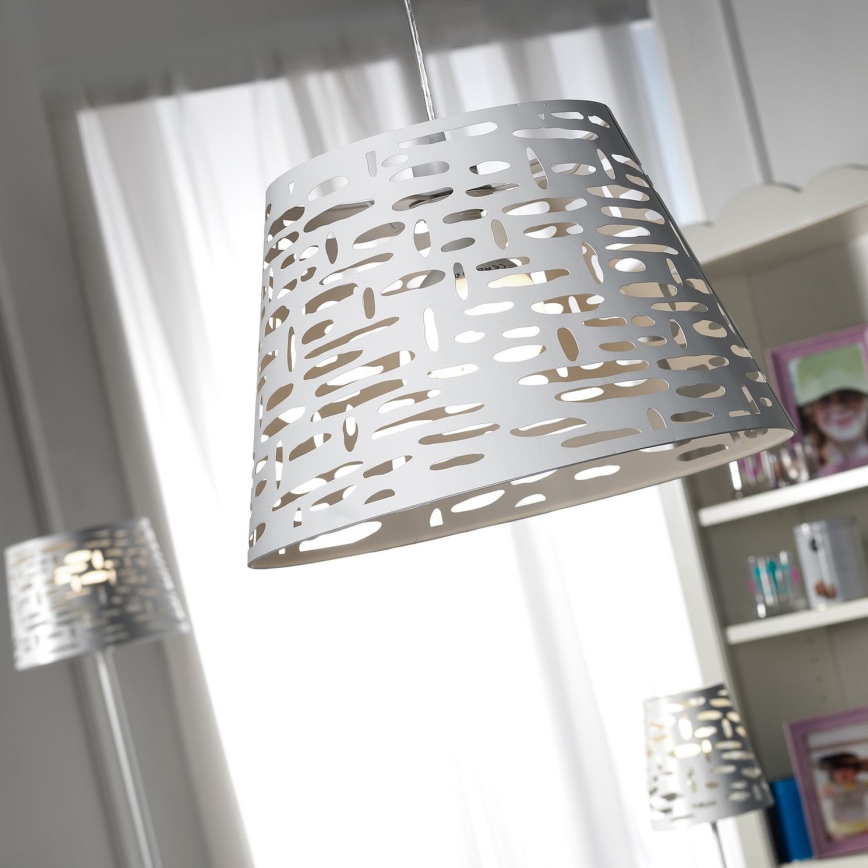 ONLI - Lustra ar auklu RICKY 1xE27/15W/230V d. 40 cm balta