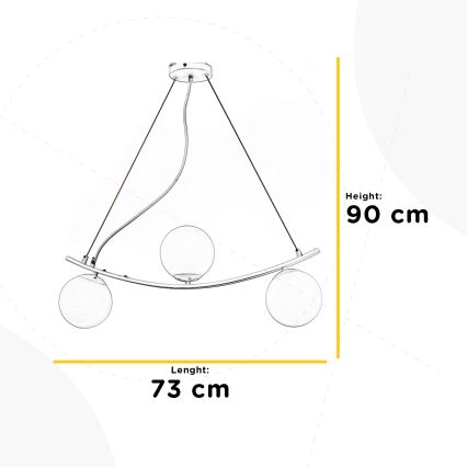 ONLI - Lustra ar auklu TRIO 3xE14/6W/230V melna