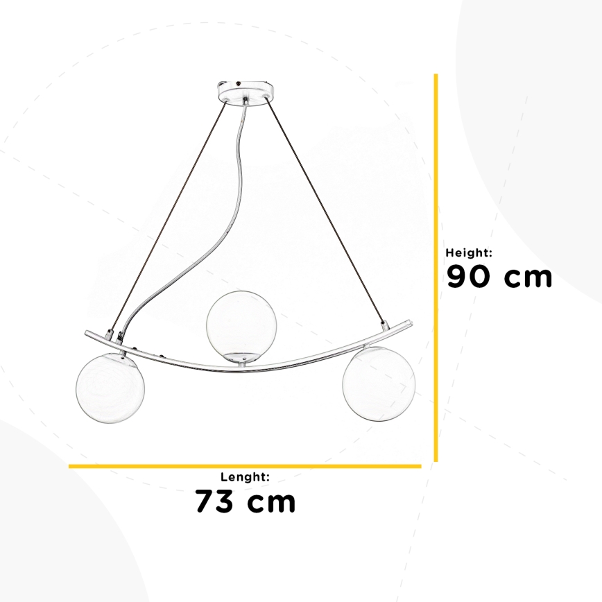 ONLI - Lustra ar auklu TRIO 3xE14/6W/230V melna