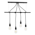 ONLI - Lustra ar auklu WIRE 4xE27/15W/230V melna