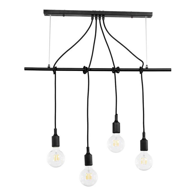 ONLI - Lustra ar auklu WIRE 4xE27/15W/230V melna